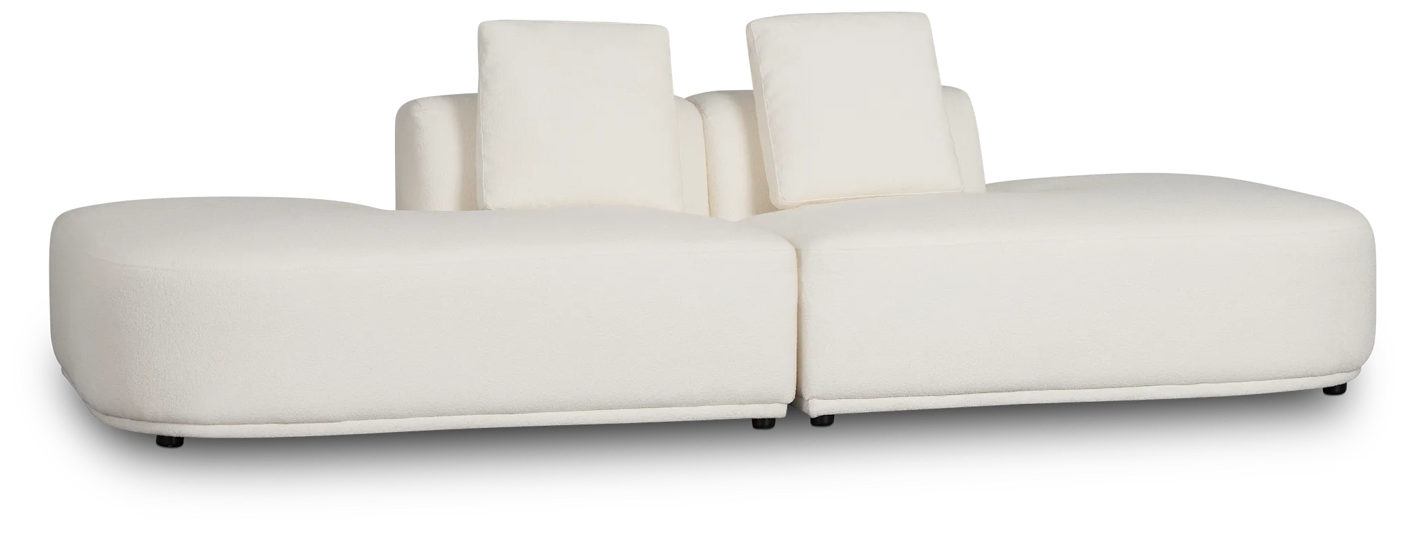 Catalina White Fabric 2-piece Modular Sofa