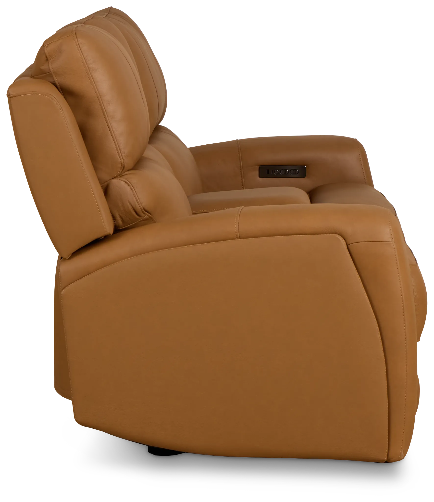 Summit Light Brown Lthr/vinyl Power Reclining Console Loveseat W/ Power Headrest