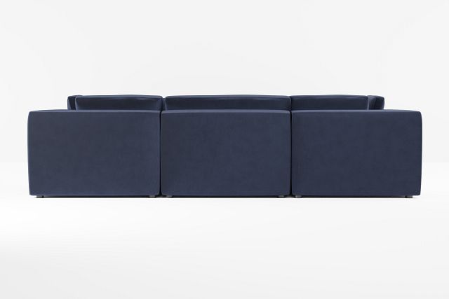 Destin Joya Dark Blue Velvet 8-piece Modular Sectional