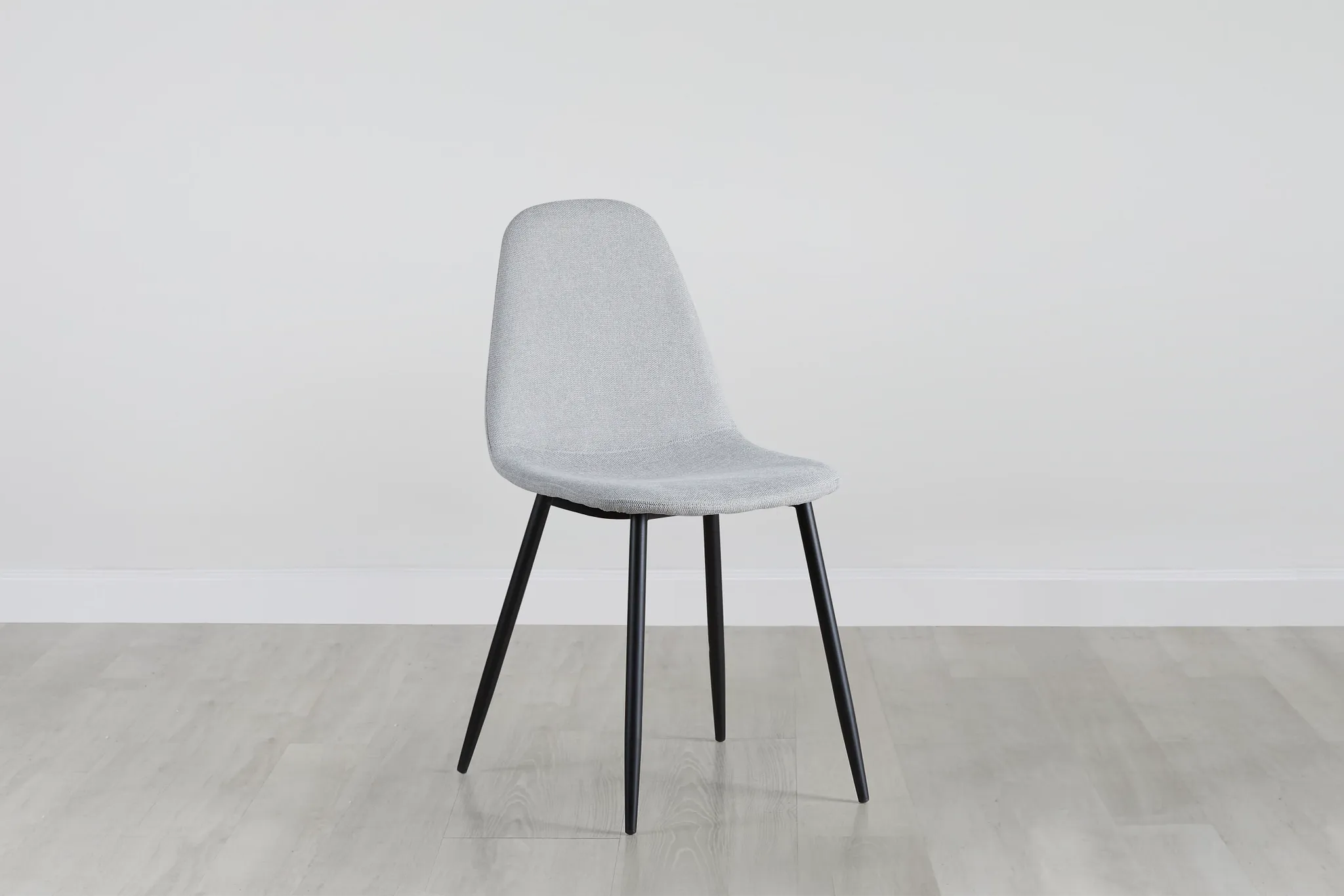 Havana Light Gray Upholstered Side Chair W/ Black Legs