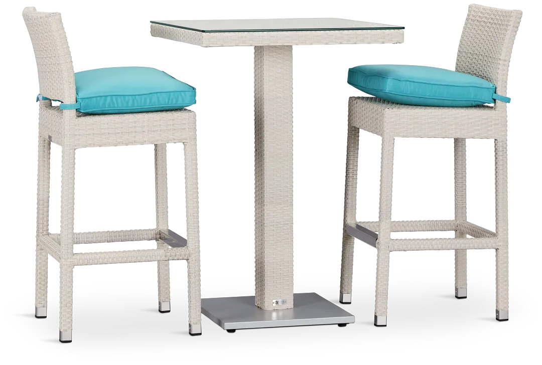 Bahia Dark Teal 27" Pub Table & 2 Barstools