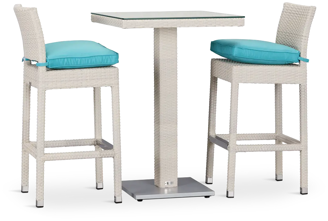 Bahia Dark Teal 27" Pub Table & 2 Barstools Bahia Dark Teal 27" Pub Table & 2 Barstools