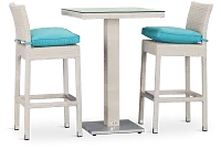 Bahia Dark Teal 27" Pub Table & 2 Barstools