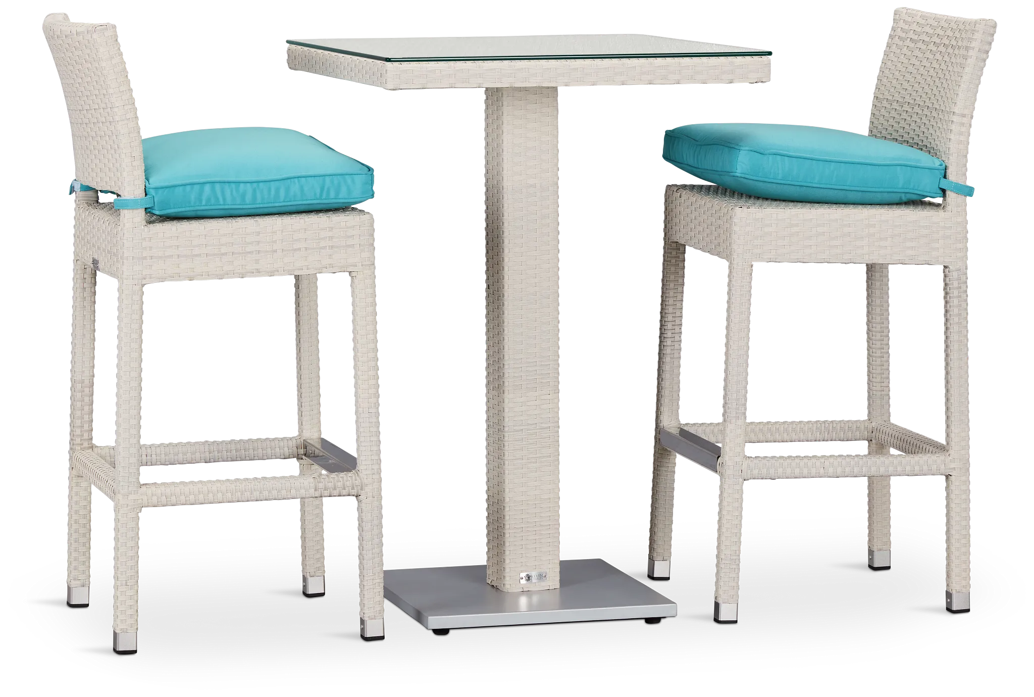 Bahia Dark Teal 27" Pub Table & 2 Barstools