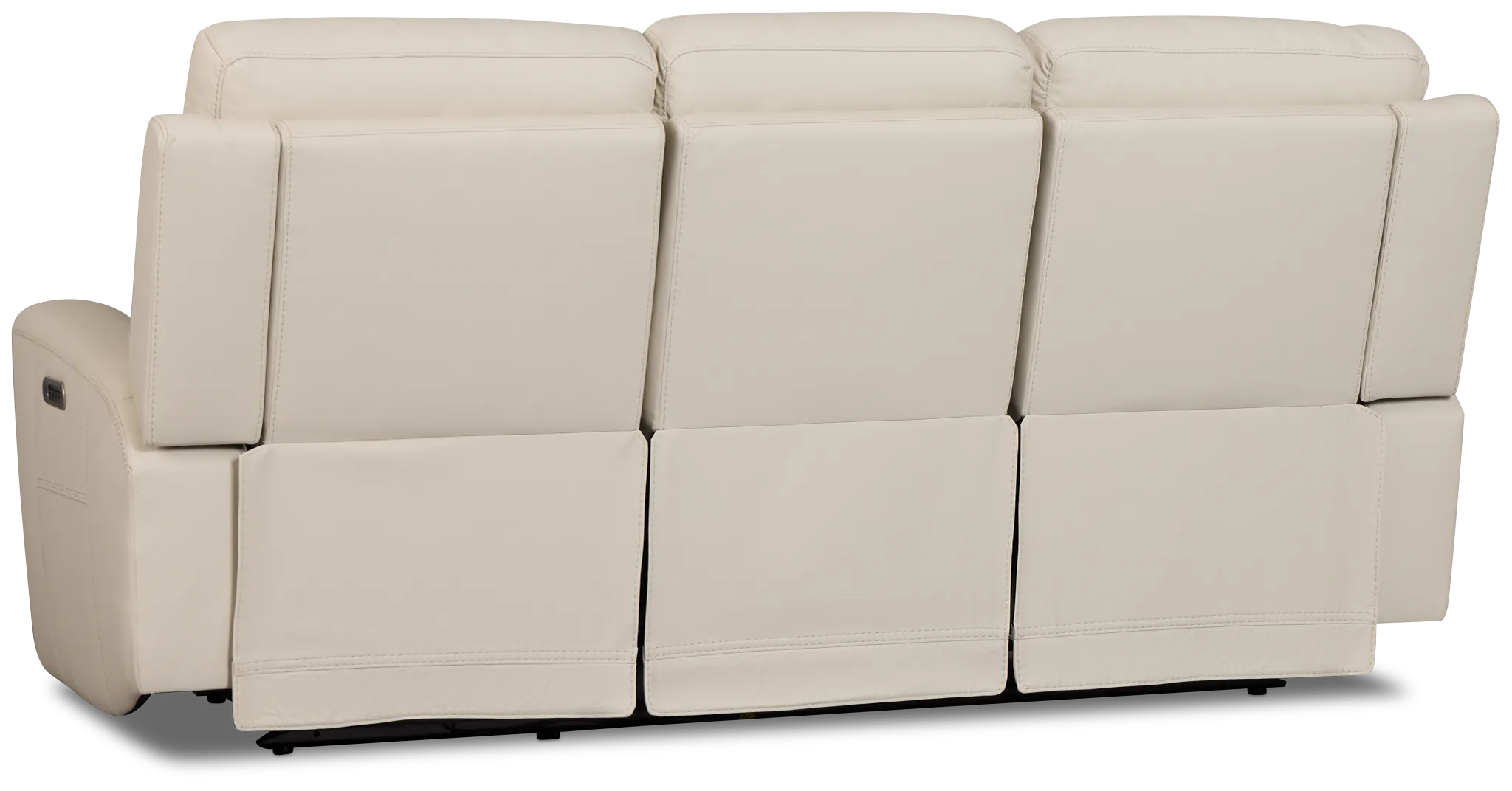 Sterling Ivory Lthr/vinyl Power Reclining Sofa