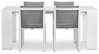Linear White 70" Aluminum Table & 4 Sling Side Chairs