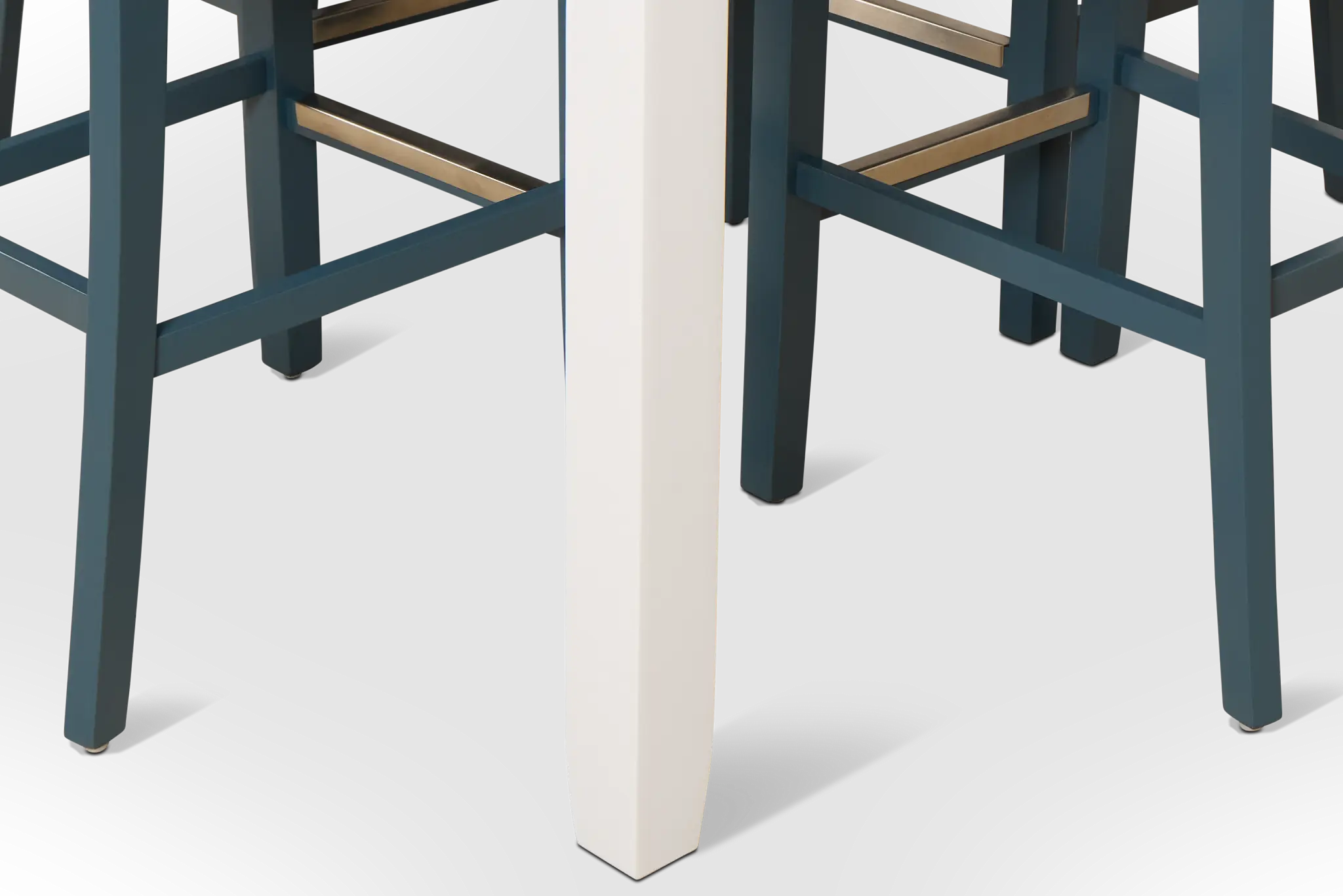 Edgartown White Square High Table & 4 Navy Wood Barstools Edgartown White Square High Table & 4 Navy Wood Barstools