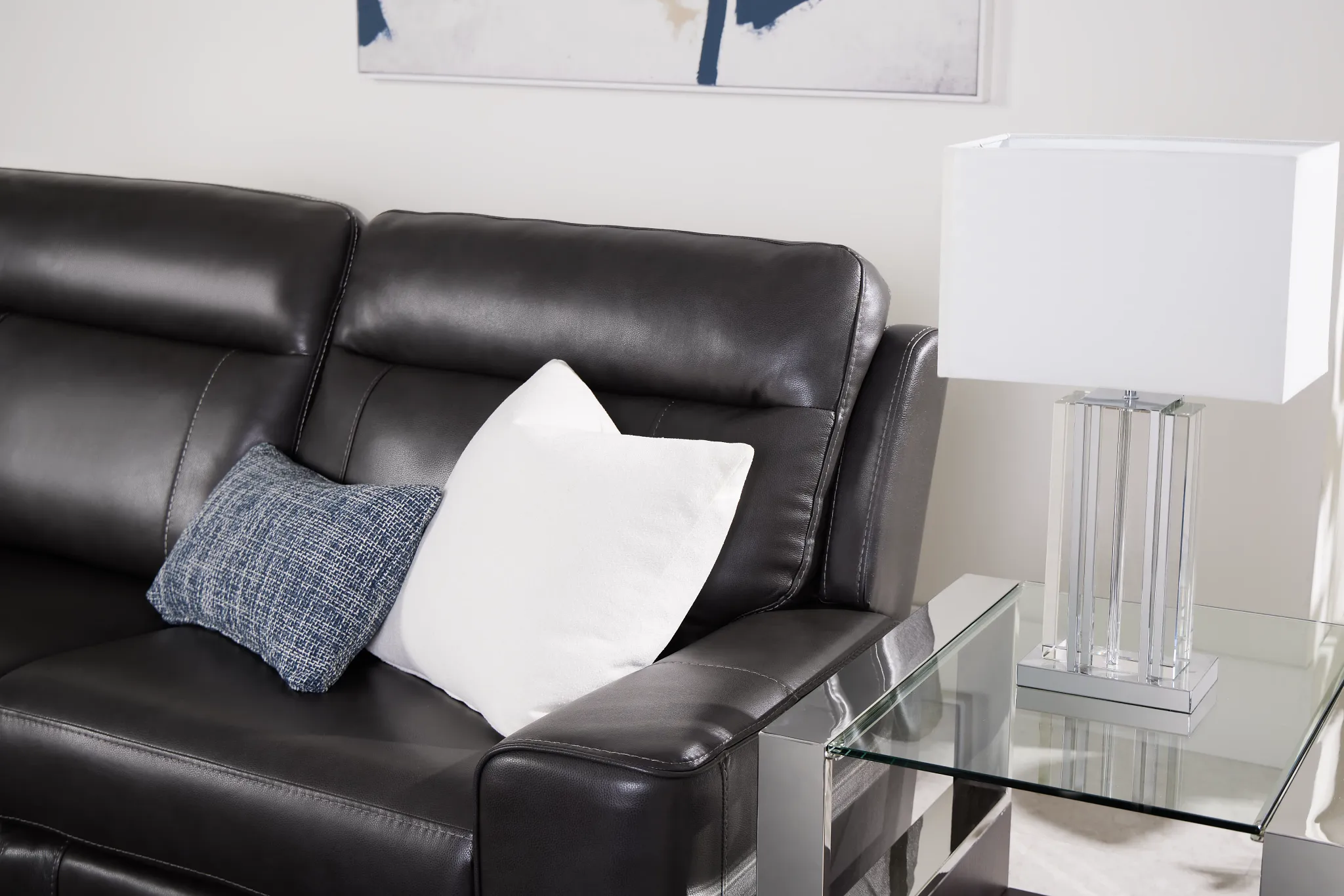 Benji Dark Gray Lthr/vinyl Power Reclining Sofa