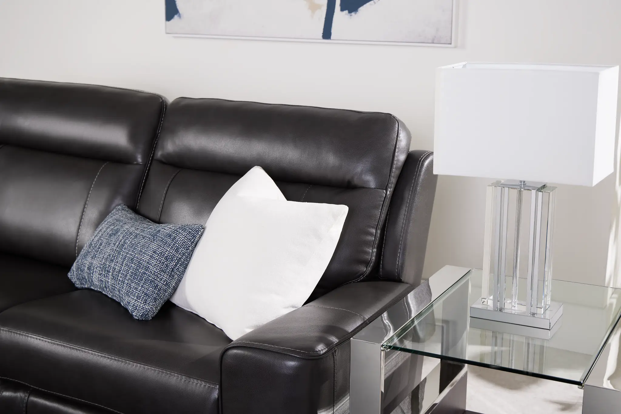 Benji Dark Gray Lthr/vinyl Power Reclining Sofa Benji Dark Gray Lthr/vinyl Power Reclining Sofa