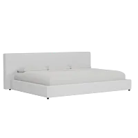Grayton Suave White 44" Upholstered Platform Bed