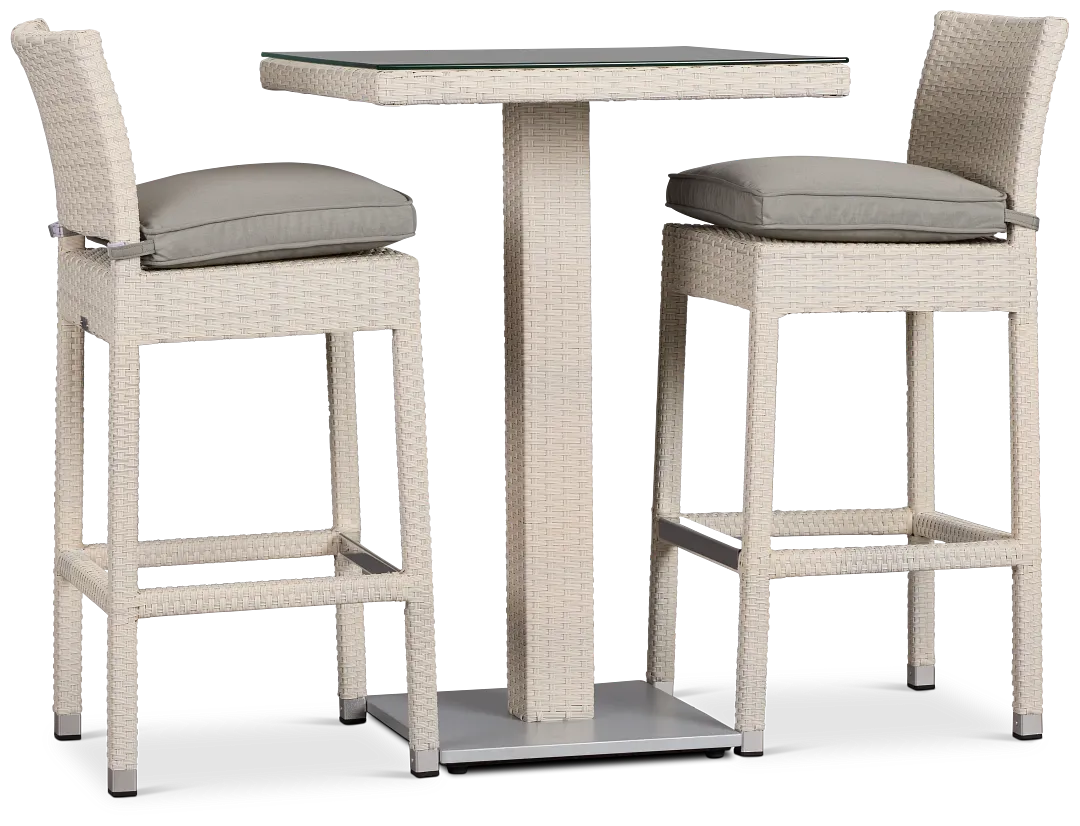 Bahia Gray 27" Pub Table & 2 Barstools