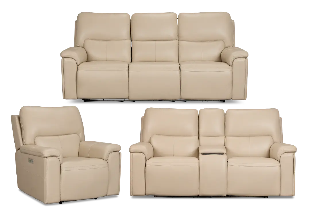 Fallon Beige Lthr/vinyl Power Reclining Living Room Fallon Beige Lthr/vinyl Power Reclining Living Room
