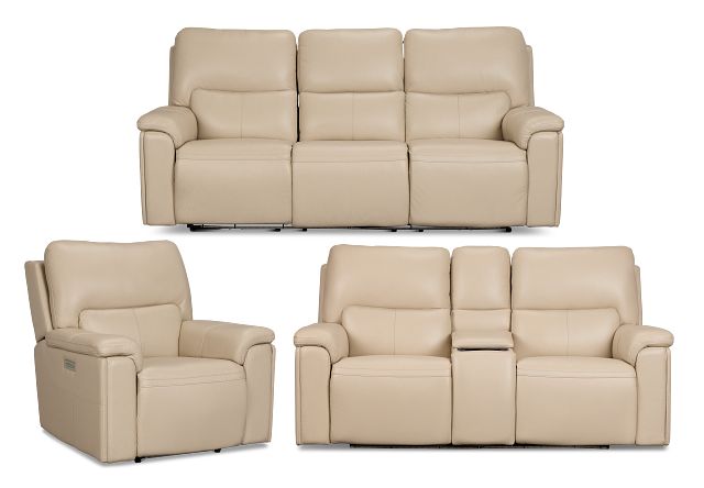 Fallon Beige Lthr/vinyl Power Reclining Living Room