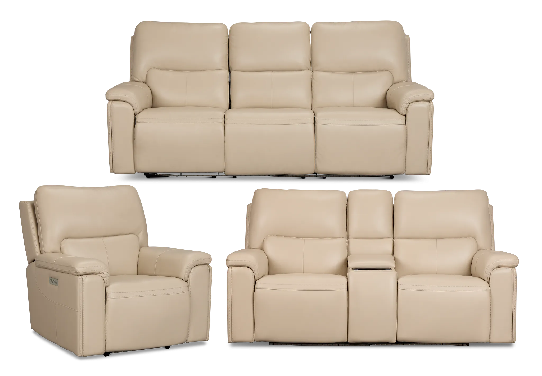 Fallon Beige Lthr/vinyl Power Reclining Living Room