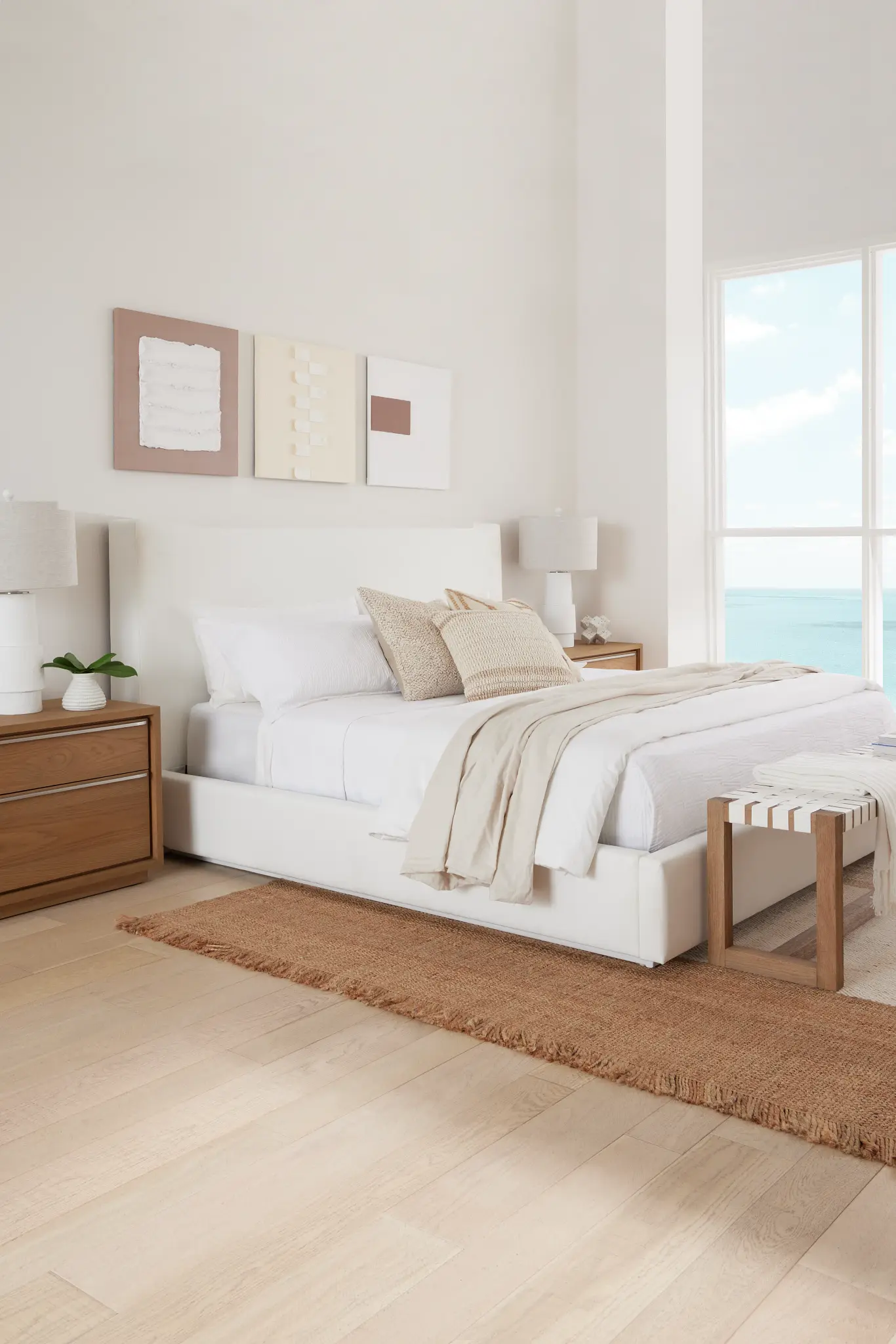 Haven White Uph Platform Bed Haven White Uph Platform Bed