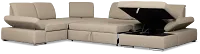 Eden Gray Micro Medium Right Chaise Sleeper Sectional