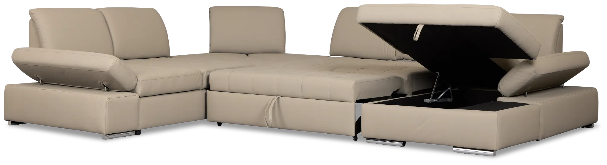 Eden Gray Micro Medium Right Chaise Sleeper Sectional