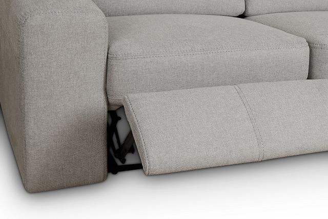 Callum Light Gray Fabric Power Reclining Sofa