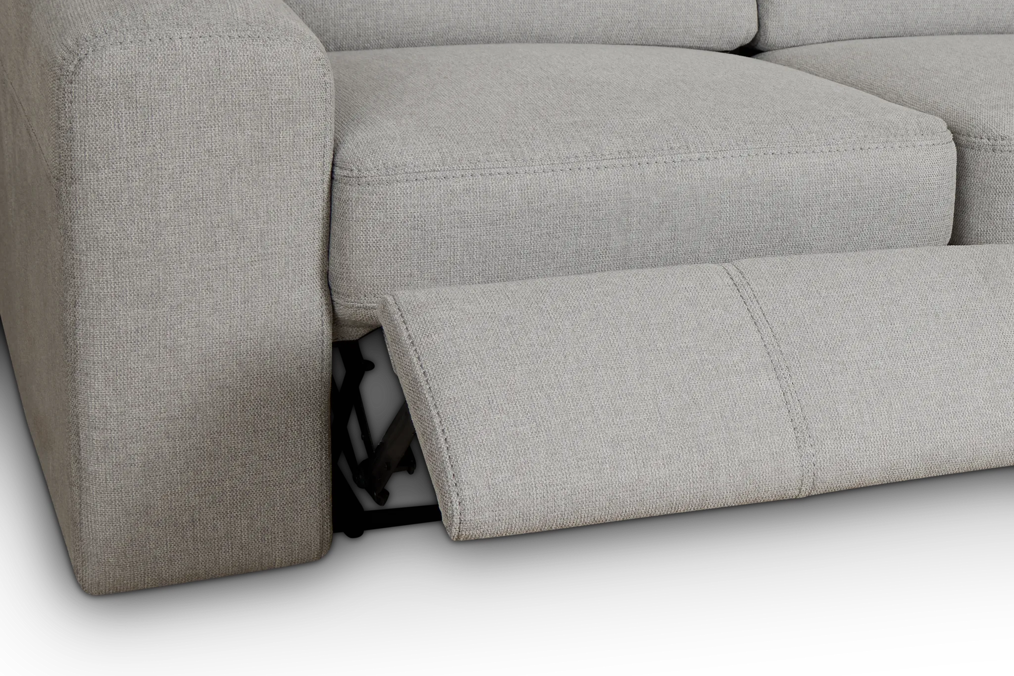 Callum Light Gray Fabric Power Reclining Sofa
