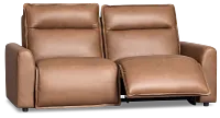 Edison Dark Brown Lthr/vinyl 2-piece Modular Power Reclining Sofa