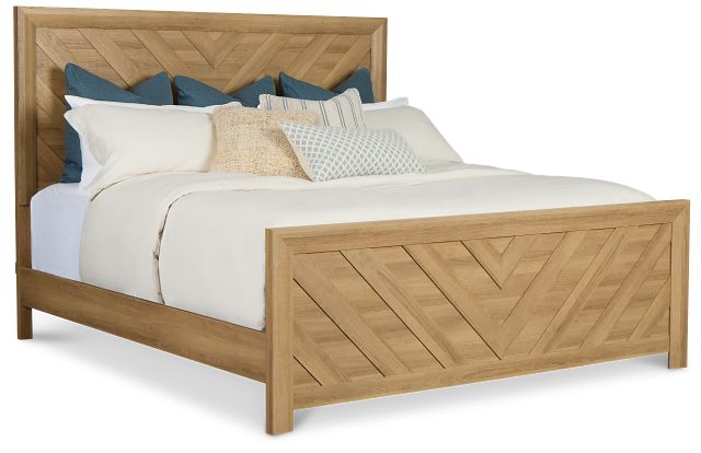 Delray Light Tone Panel Bed