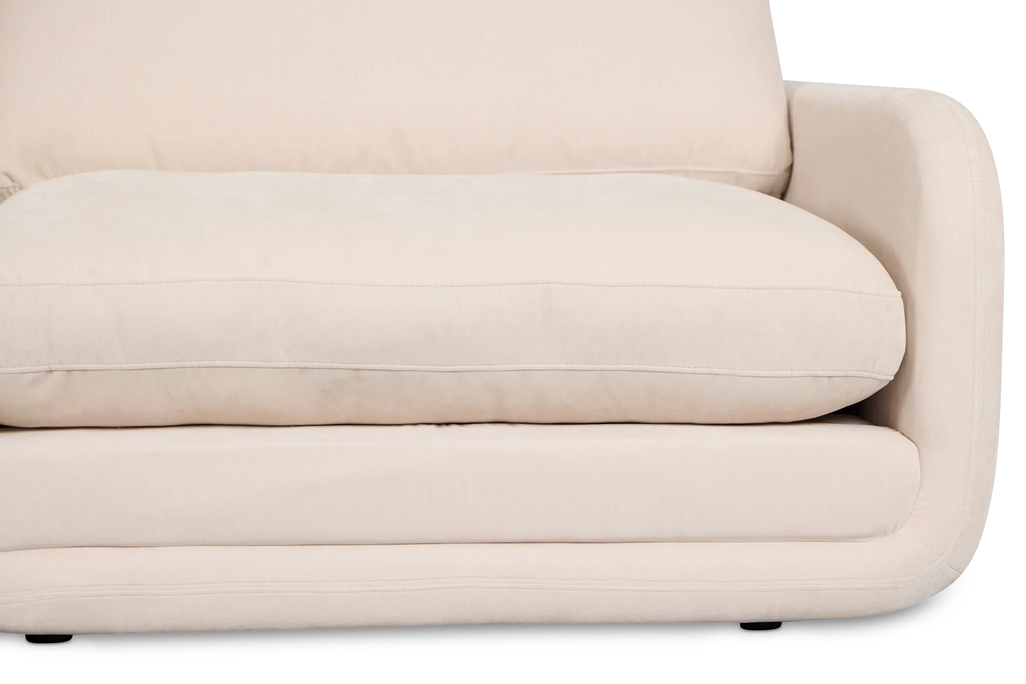 Jules Ivory Velvet 2 Piece Modular Sofa