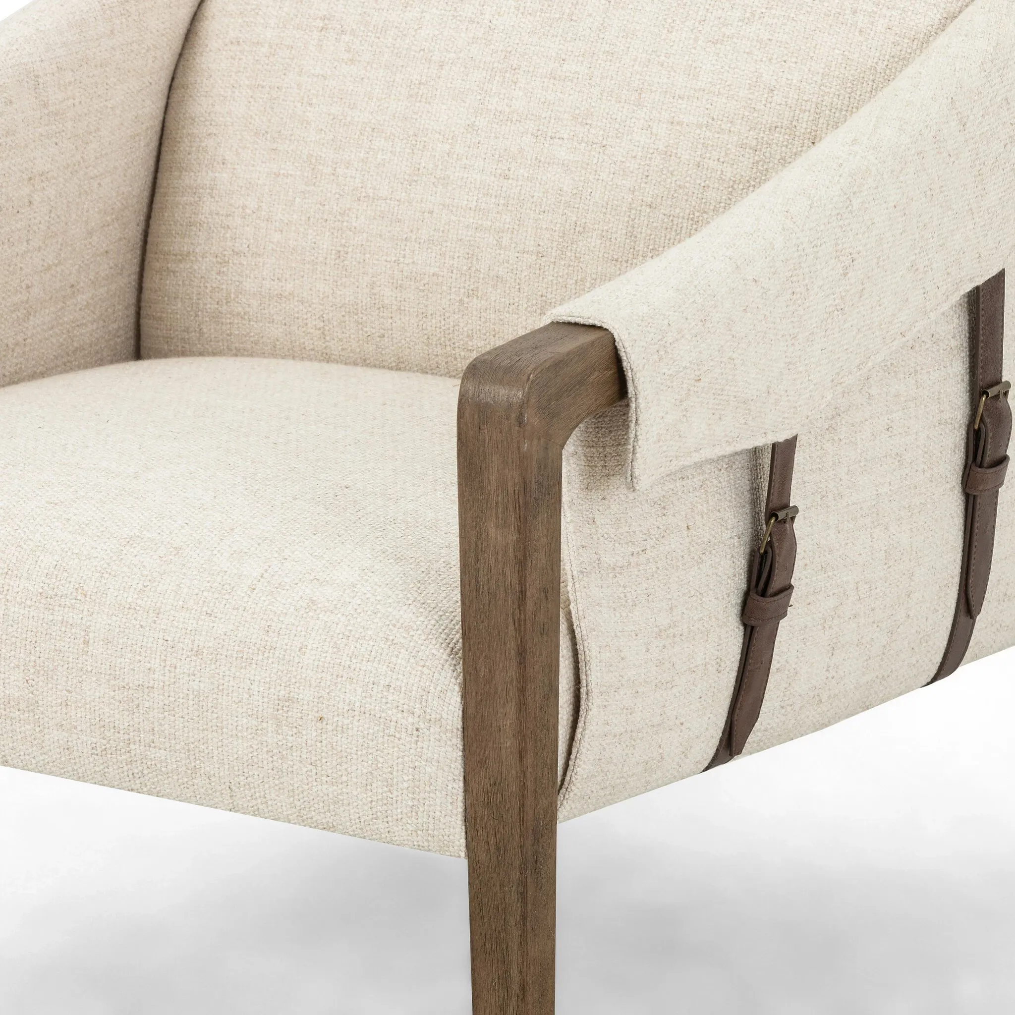 Beckner Light Beige Fabric Accent Chair