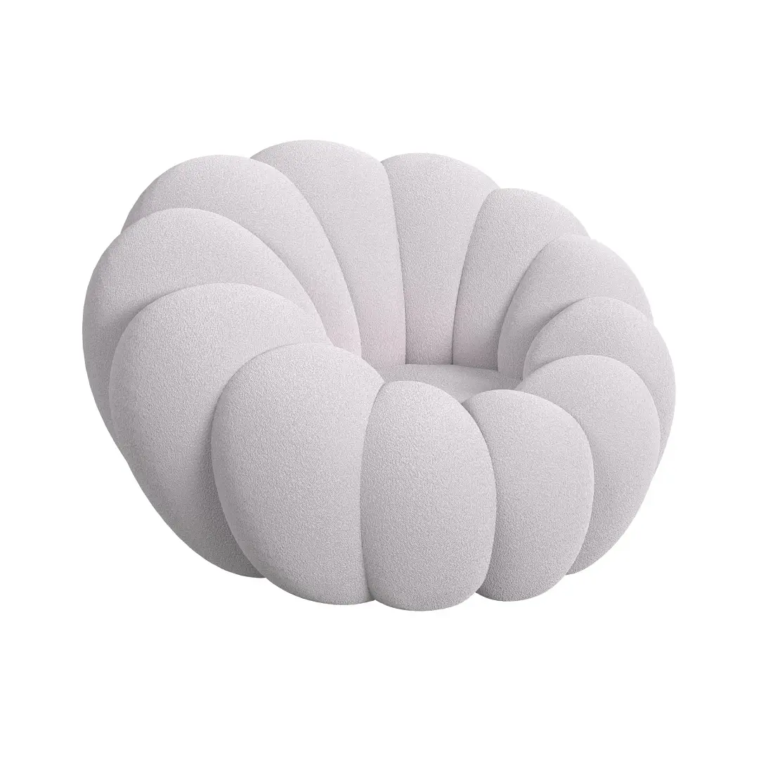 Kenzo Light Gray Fabric Chair & Ottoman Kenzo Light Gray Fabric Chair & Ottoman