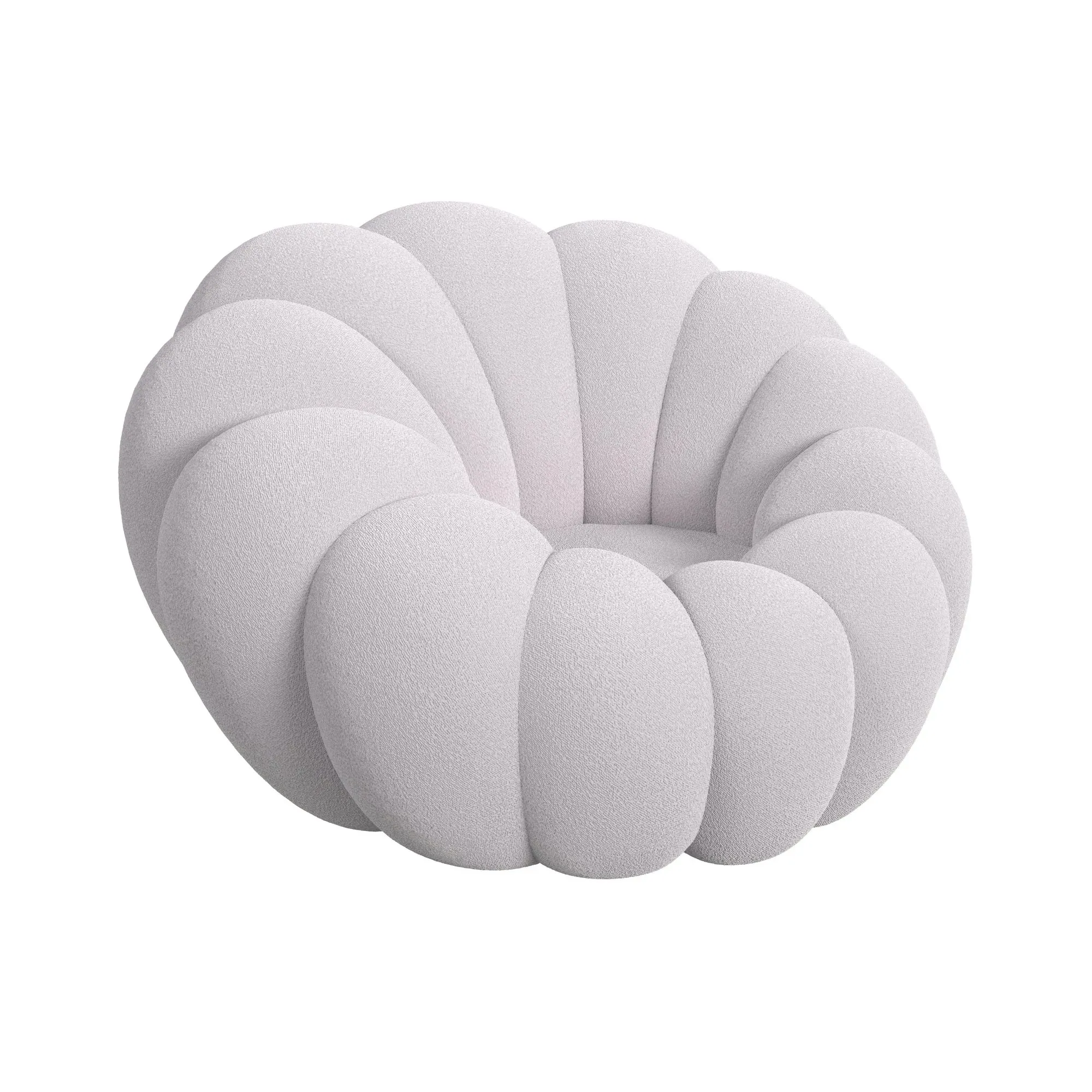 Kenzo Light Gray Fabric Chair & Ottoman