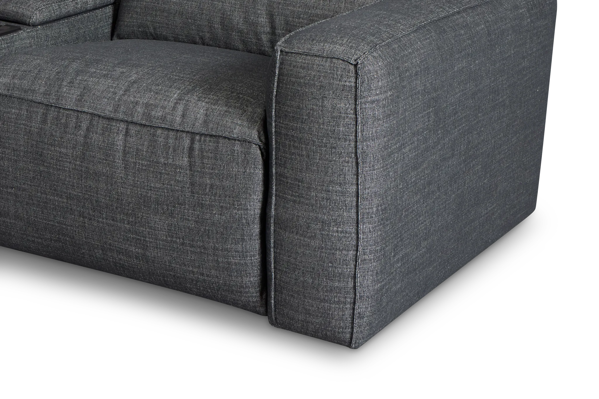 Ryland Dark Gray Fabric Large Triple Power Reclining Two-arm Sectional