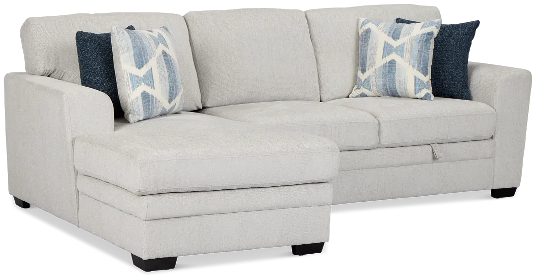 Everly Gray Fabric Left Chaise Storage Sectional