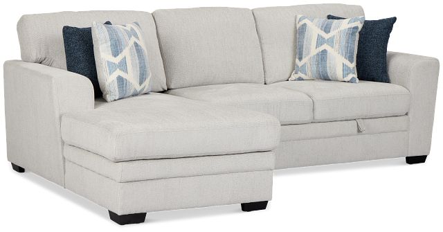 Everly Gray Fabric Left Chaise Storage Sectional