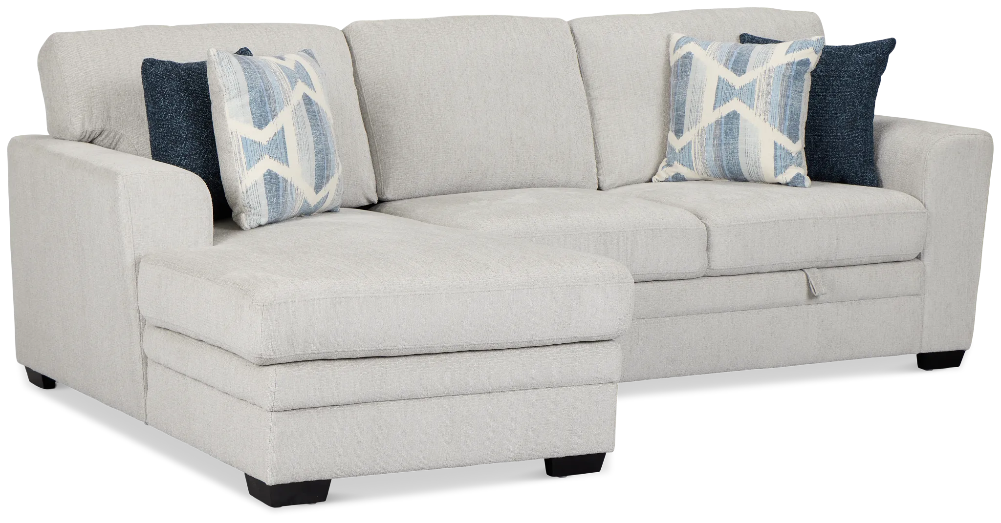 Everly Gray Fabric Left Chaise Storage Sectional