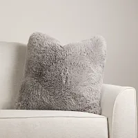 Yakety Yak Gray 22" Square Accent Pillow