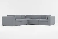 Destin Elevation Gray Fabric 5-piece Modular Sectional