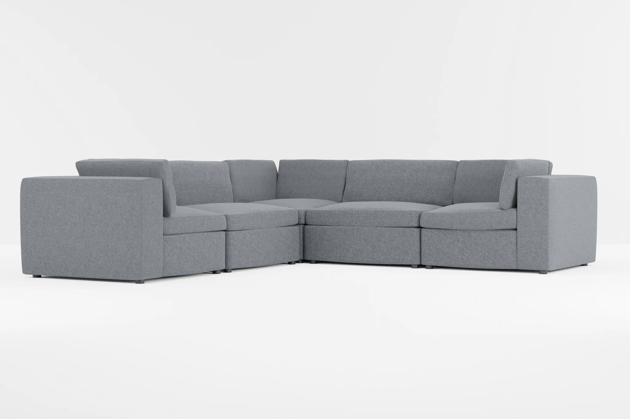 Destin Elevation Gray Fabric 5-piece Modular Sectional