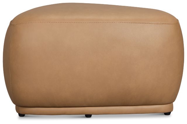 Jovi Brown Leather Small Accent Ottoman