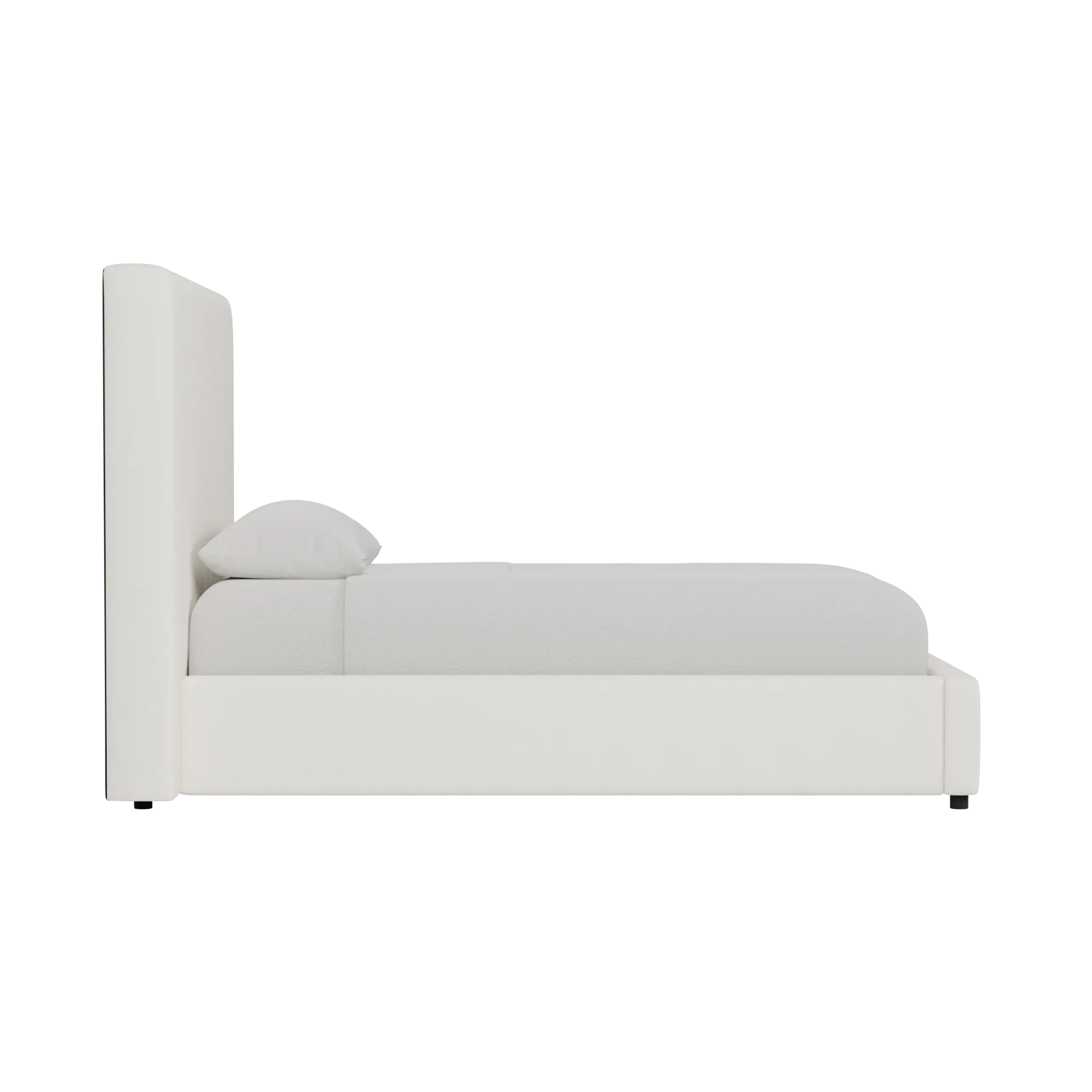 Grayton Gellar White 54" Upholstered Platform Bed