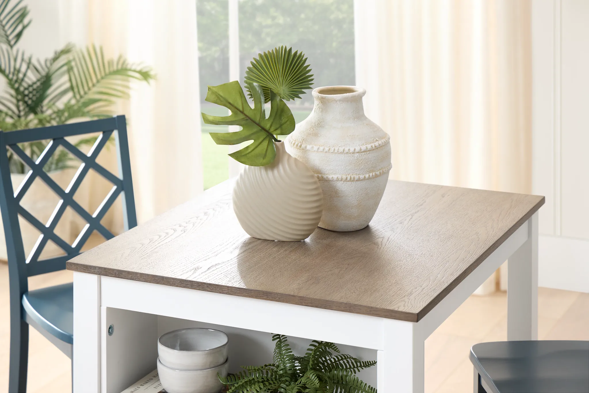 Edgartown Two-tone Storage High Dining Table