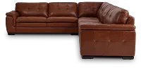 Braden Medium Brown Leather Medium Two-arm Sectional