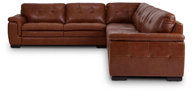 Braden Medium Brown Leather Medium Two-arm Sectional