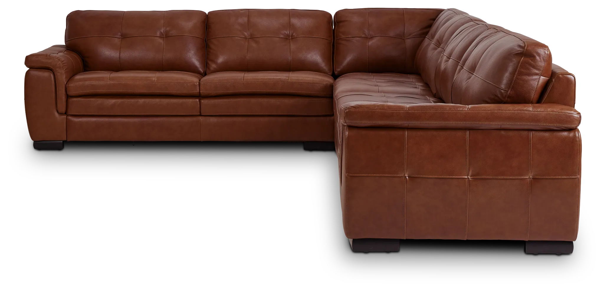 Braden Medium Brown Leather Medium Two-arm Sectional