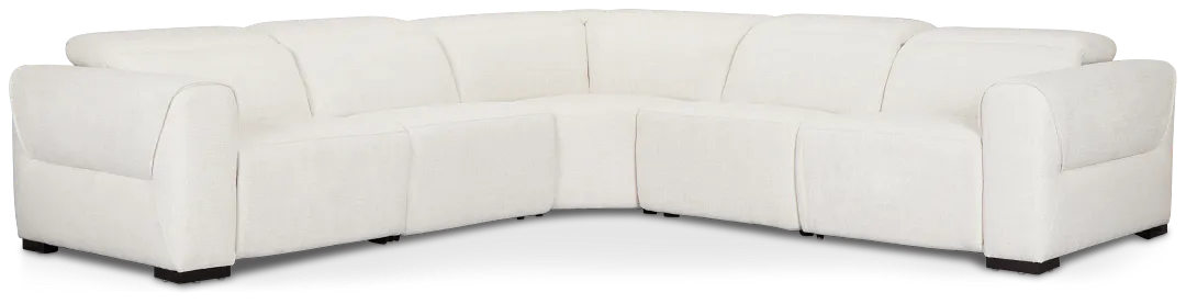 Ellis Light Beige Fabric Small Two-arm Power Reclining Sectional