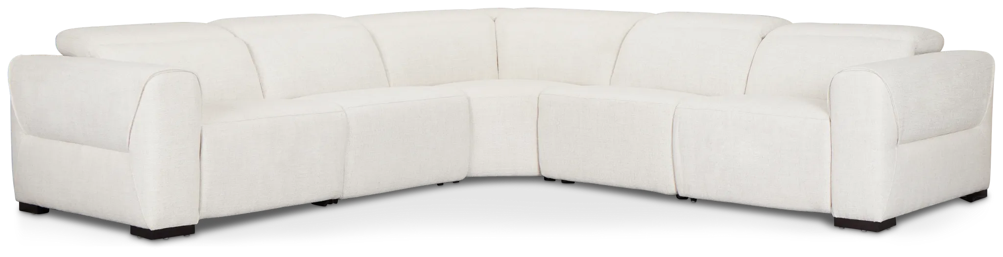 Ellis Light Beige Fabric Small Two-arm Power Reclining Sectional