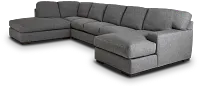 Veronica Dark Gray Down Large Left Bumper Sectional
