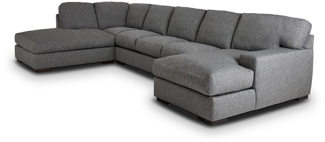 Veronica Dark Gray Down Large Left Bumper Sectional (1)