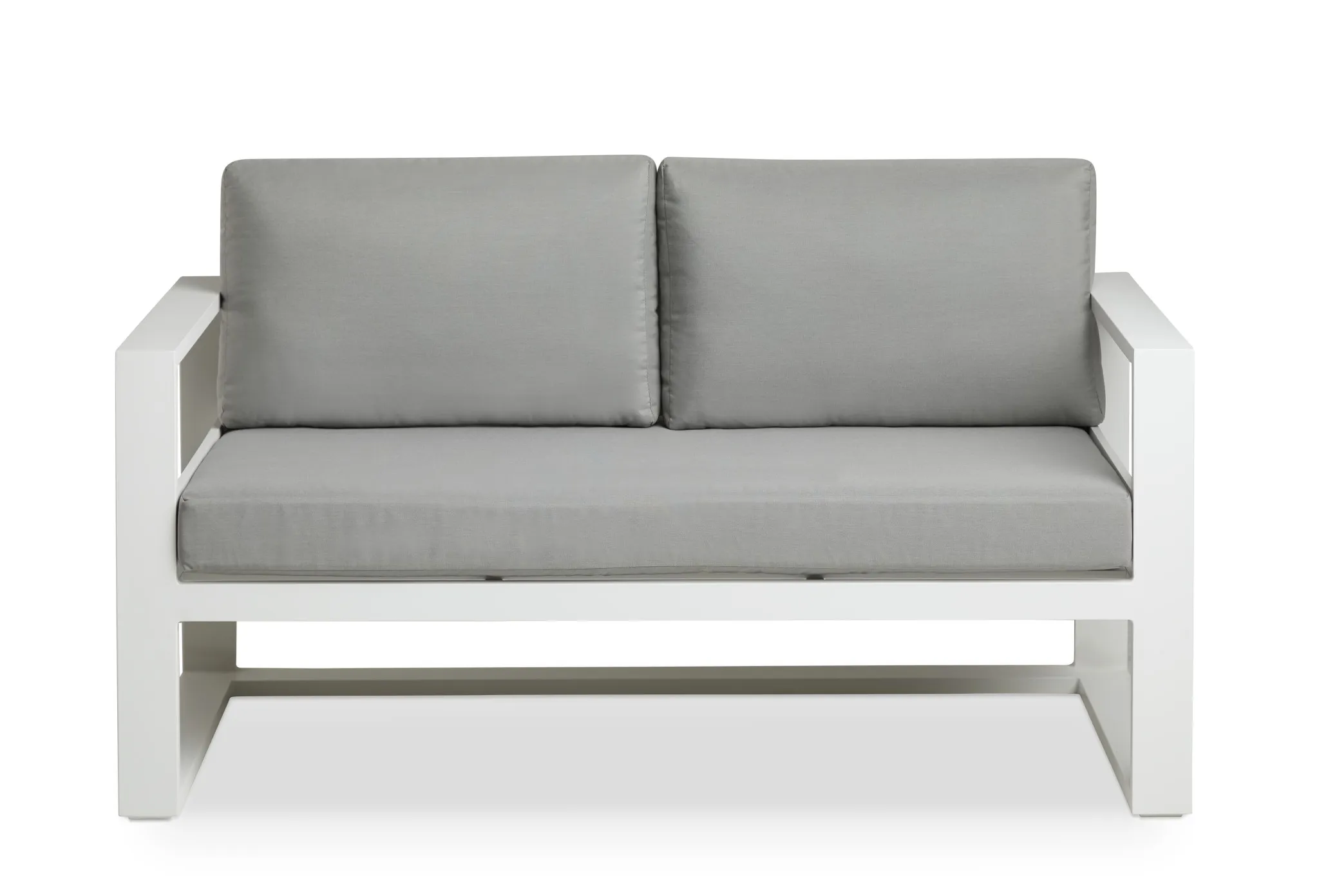 Lisbon Gray Aluminum Loveseat