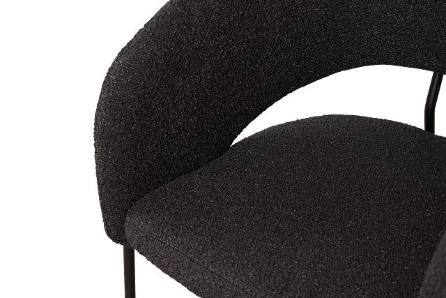 Merrick Black Round Upholstered Side Chair