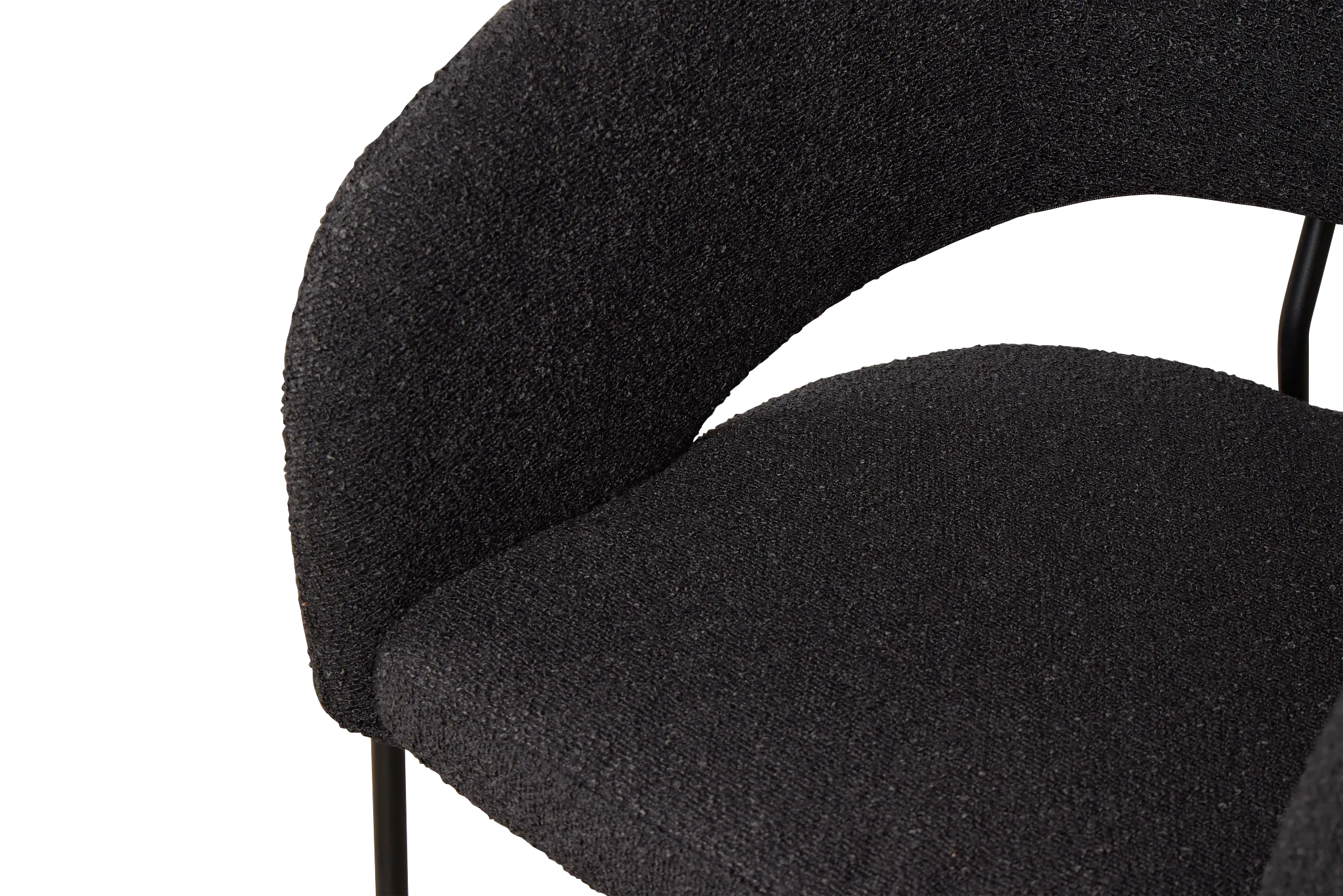 Merrick Black Round Upholstered Side Chair