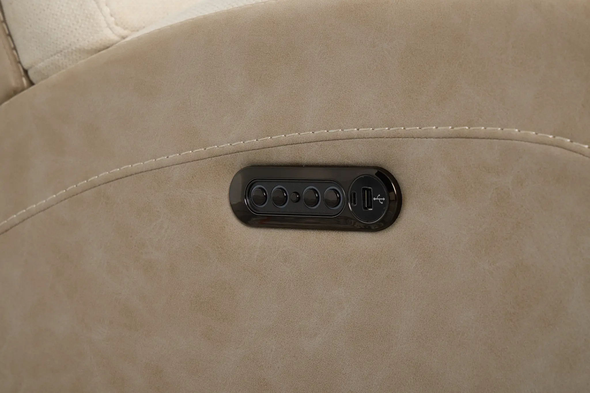 Travis Light Beige Fabric Small Two-arm Power Reclining Sectional Travis Light Beige Fabric Small Two-arm Power Reclining Sectional